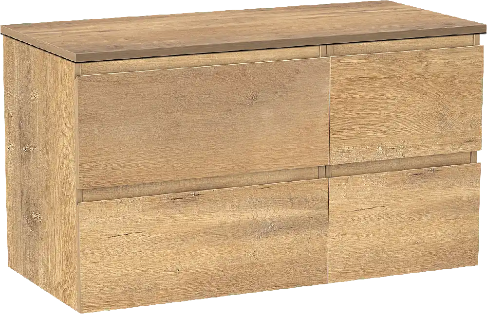 Linie Lado meuble salle de bains suspendu 100 x 46 cm chêne naturel avec Lado tablette simple ou double en mélaminé chêne naturel