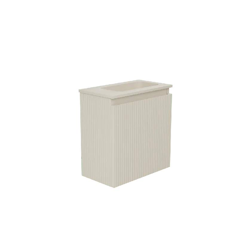 Storke Ribs meuble wc suspendu 40 x 22 cm sand mat avec Fina plan vasque en Topsolid sand mat