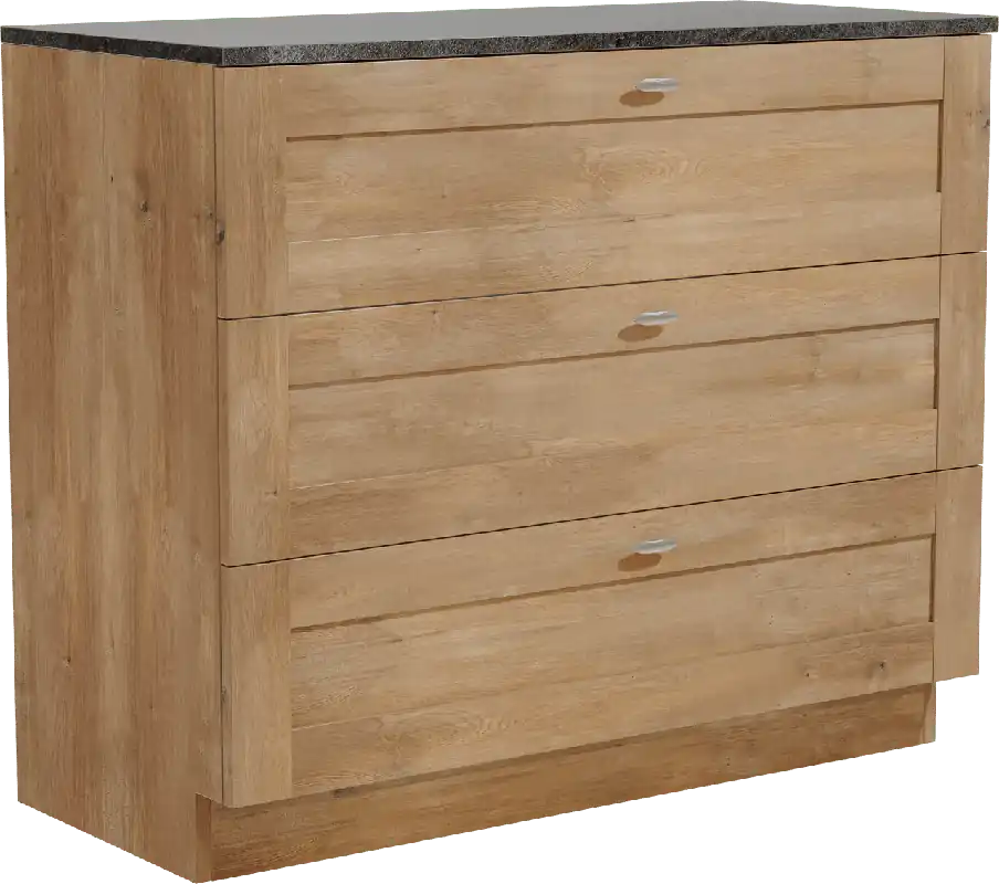 Linie Classo meuble salle de bains à poser 100 x 46 cm chêne naturel avec Lado tablette simple ou double en mélaminé ardoise gris