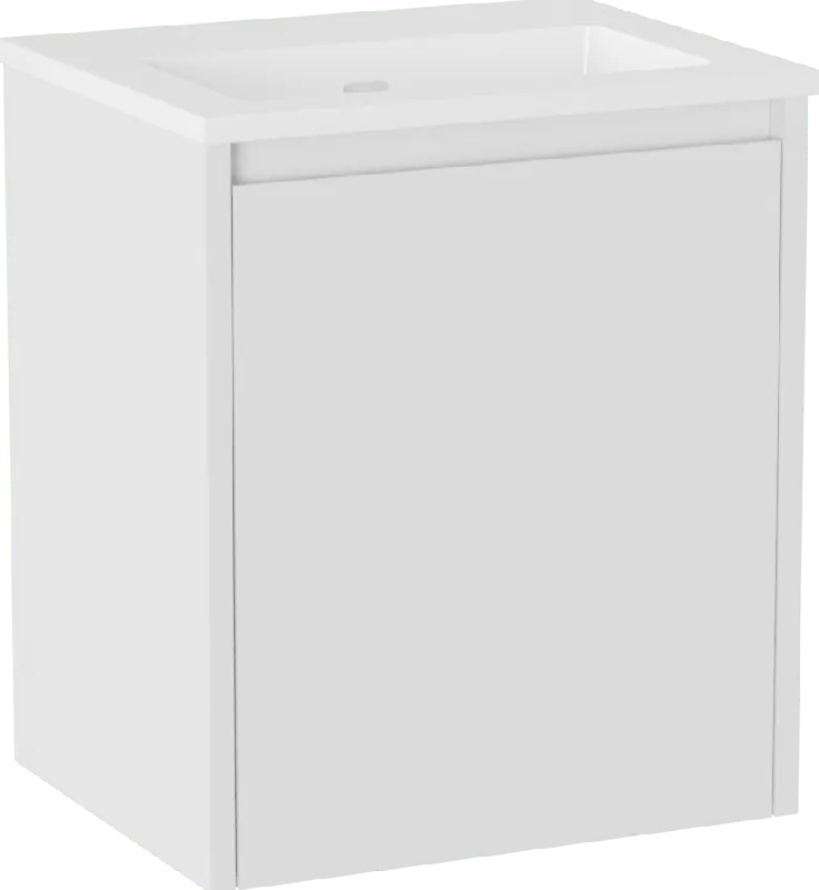 Storke Seda meuble salle de bains suspendu 45 x 35 cm blanc mat avec Diva plan simple en marbre composite blanc brillant