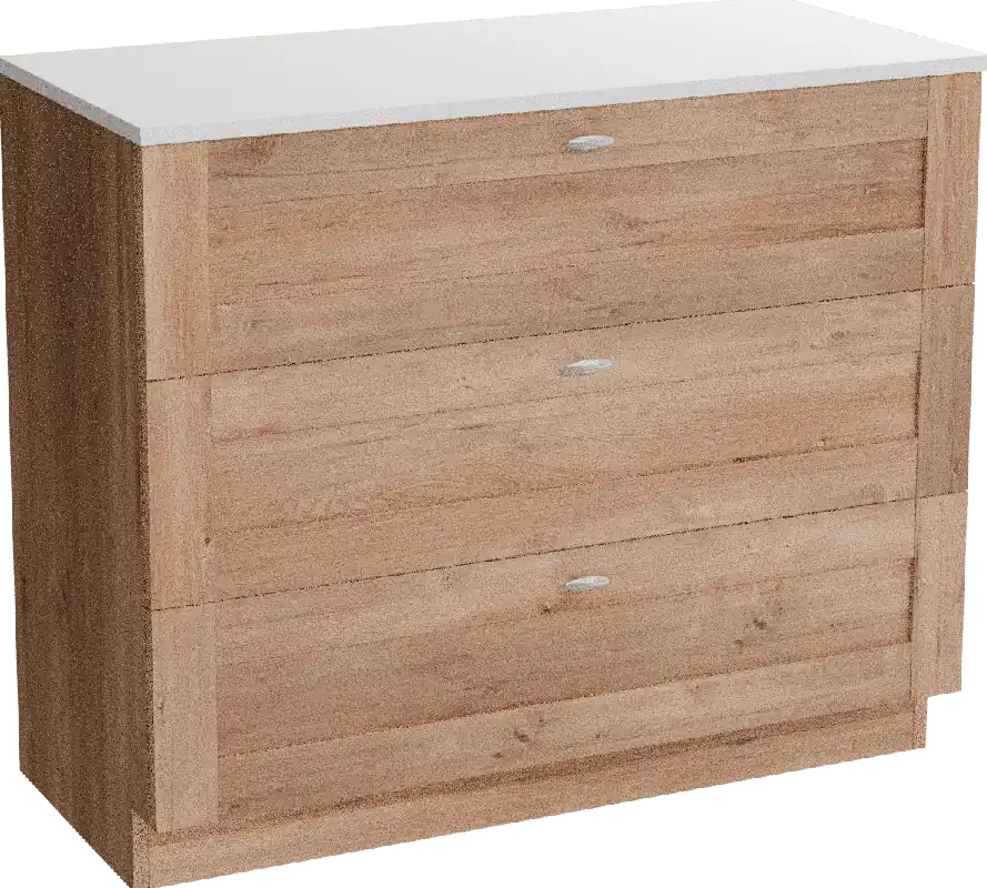 Linie Classo meuble salle de bains à poser 100 x 46 cm chêne naturel avec Lado tablette simple ou double en marbre composite blanc brillant