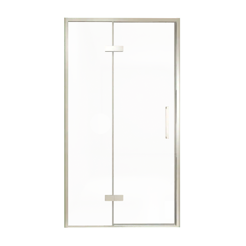 Balmani Senses Design porte pivotante à gauche 120 cm x 210 cm verre transparent, Profil Brushed CoolMetal