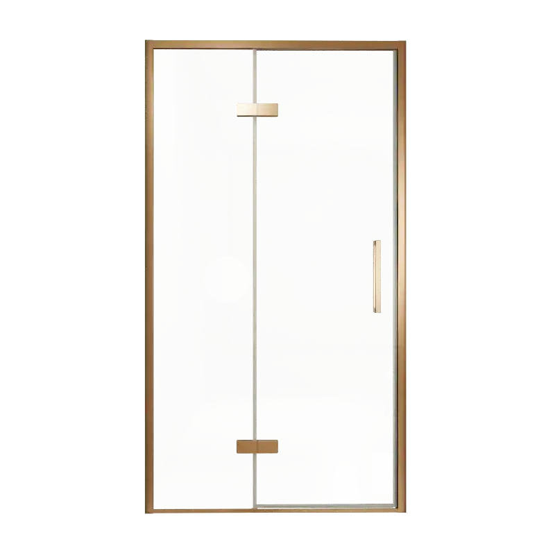 Balmani Senses Design porte pivotante à gauche 120 cm x 210 cm verre transparent, Profil Brushed Rosegold