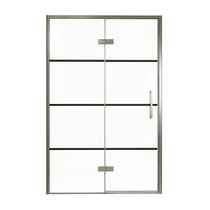 Balmani Senses Design porte pivotante à gauche 140 cm x 210 cm verre Lined, Profil Brushed GunMetal