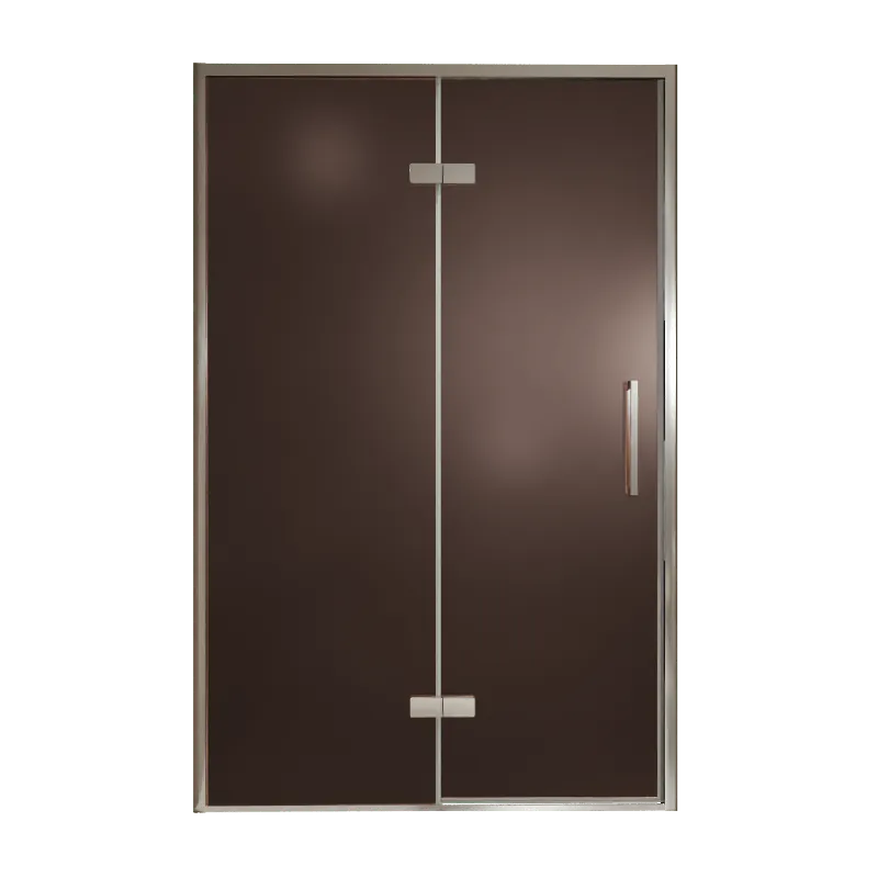 Balmani Senses Design porte pivotante à gauche 140 cm x 210 cm verre Bronze, Profil chrome