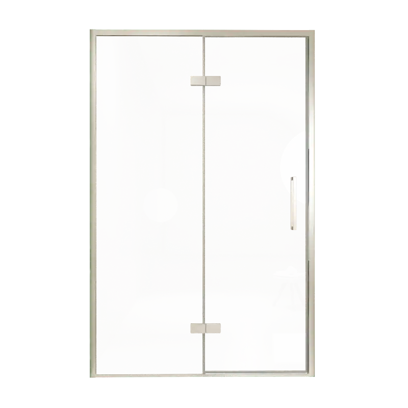 Balmani Senses Design porte pivotante à gauche 140 cm x 210 cm verre transparent, Profil Brushed CoolMetal