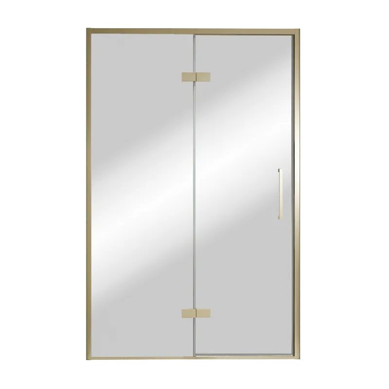 Balmani Senses Design porte pivotante à gauche 140 cm x 210 cm verre Miroir Reflex, Profil Brushed Champagne Gold