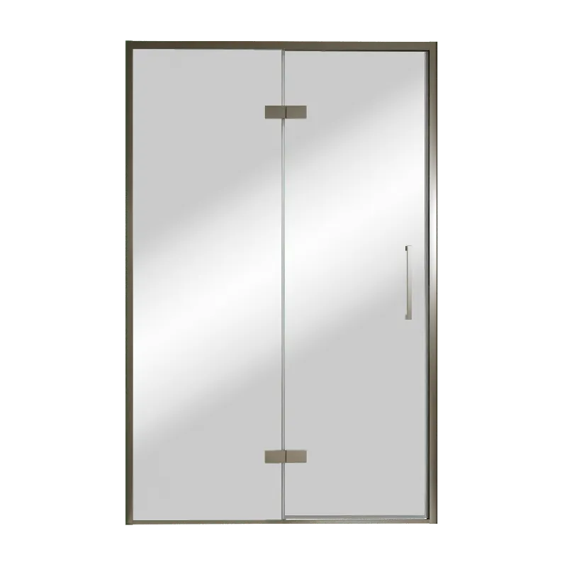 Balmani Senses Design porte pivotante à gauche 140 cm x 210 cm verre Miroir Reflex, Profil Brushed GunMetal