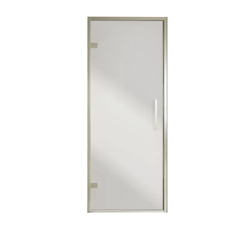 Balmani Senses Design porte pivotante à gauche 90 cm x 210 cm verre Miroir Reflex, Profil Brushed CoolMetal, coating inclus