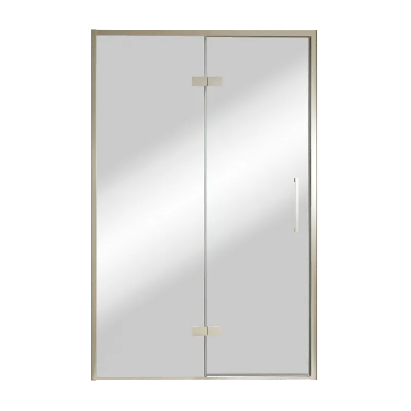 Balmani Senses Design porte pivotante à gauche 140 cm x 210 cm verre Miroir Reflex, Profil Brushed CoolMetal, coating inclus