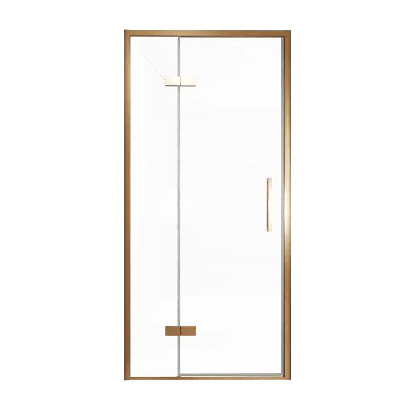 Balmani Senses Design porte pivotante à gauche 100 cm x 210 cm verre transparent, Profil Brushed Rosegold, coating inclus