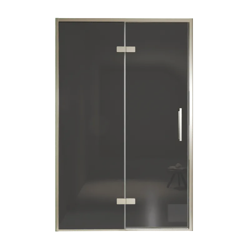 Balmani Senses Design porte pivotante à gauche 140 cm x 210 cm verre fumé, Profil Brushed CoolMetal, coating inclus