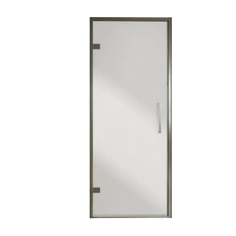 Balmani Senses Design porte pivotante à gauche 90 cm x 210 cm verre Miroir Reflex, Profil Brushed GunMetal, coating inclus