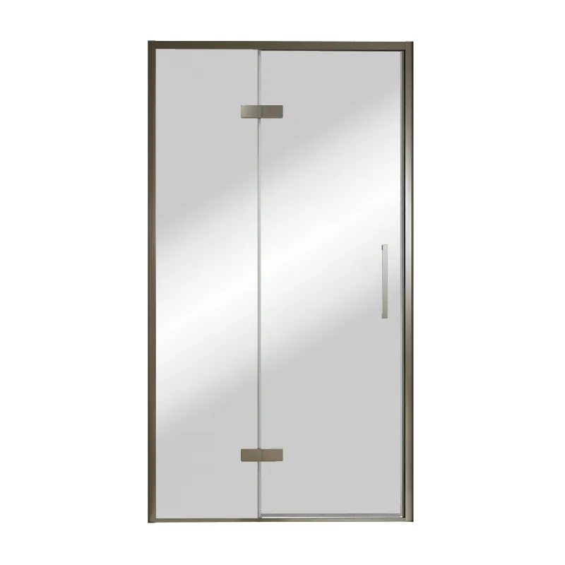 Balmani Senses Design porte pivotante à gauche 120 cm x 210 cm verre Miroir Reflex, Profil Brushed GunMetal, coating inclus