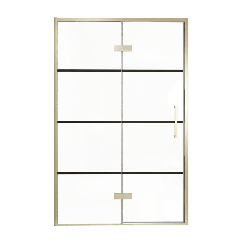 Balmani Senses Design porte pivotante à gauche 140 cm x 210 cm verre Lined, Profil Brushed Champagne Gold, coating inclus