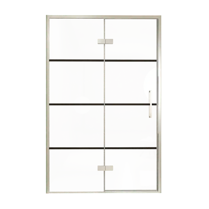 Balmani Senses Design porte pivotante à gauche 140 cm x 210 cm verre Lined, Profil Brushed CoolMetal, coating inclus