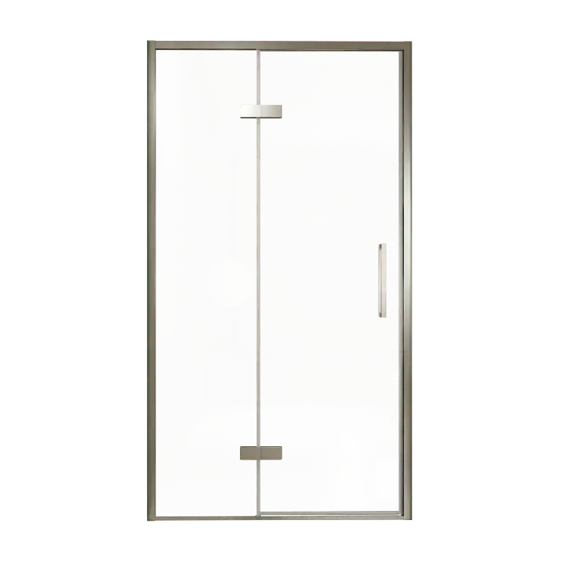 Balmani Senses Design porte pivotante à gauche 120 cm x 210 cm verre transparent, Profil Brushed GunMetal, coating inclus