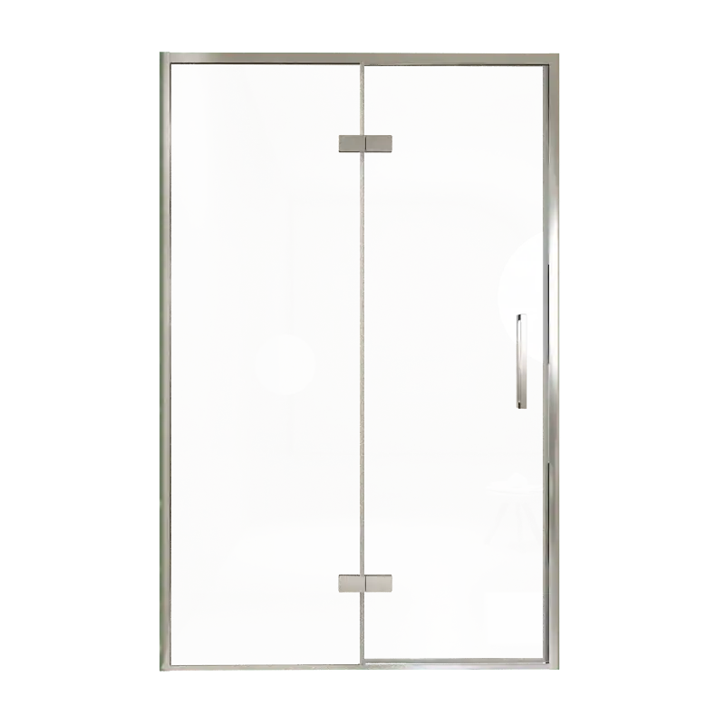 Balmani Senses Design porte pivotante à gauche 140 cm x 210 cm verre transparent, Profil chrome, coating inclus