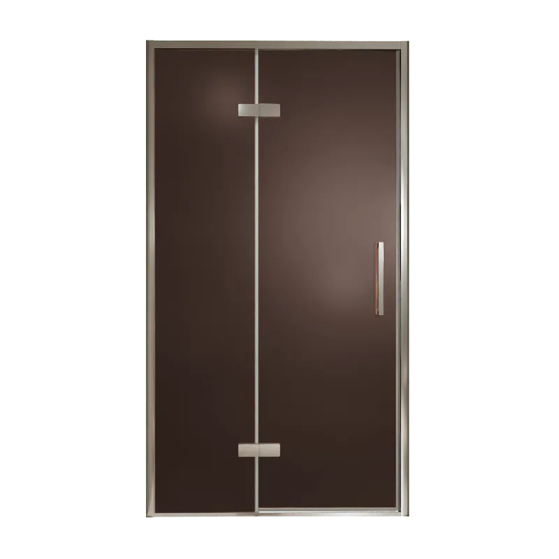 Balmani Senses Design porte pivotante à gauche 120 cm x 210 cm verre Bronze, Profil chrome, coating inclus