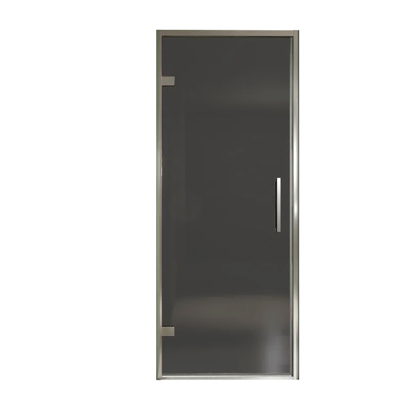 Balmani Senses Design porte pivotante à gauche 90 cm x 210 cm verre fumé, Profil chrome, coating inclus