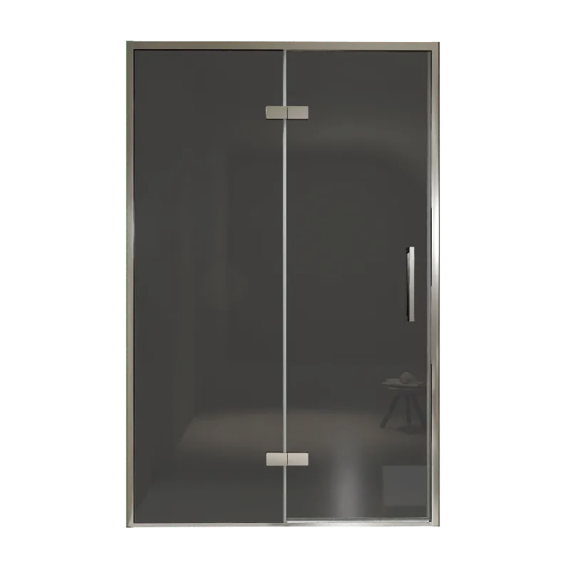 Balmani Senses Design porte pivotante à gauche 140 cm x 210 cm verre fumé, Profil chrome, coating inclus