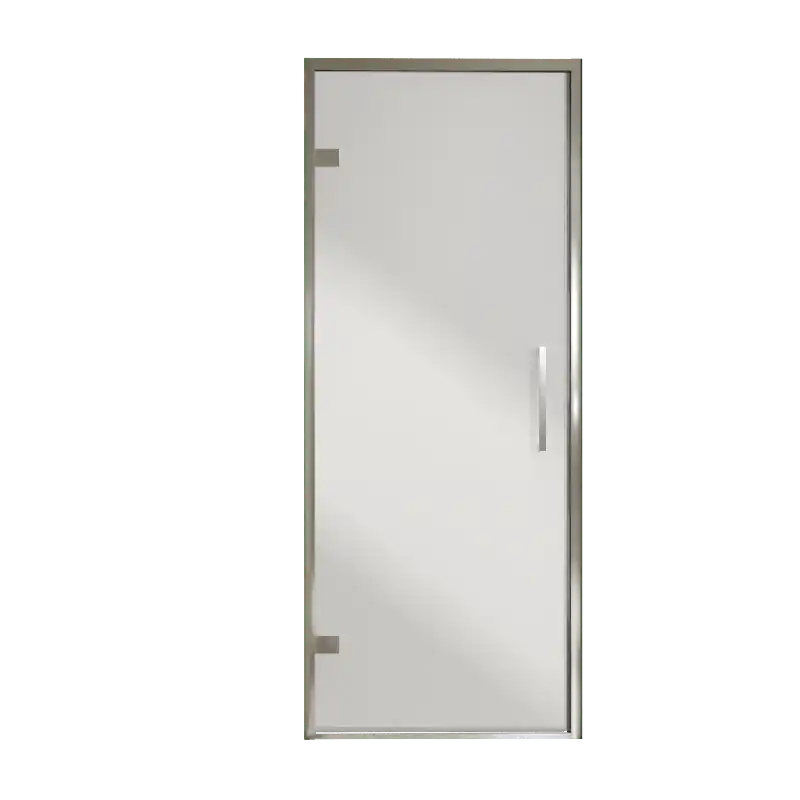 Balmani Senses Design porte pivotante à gauche 90 cm x 210 cm verre Miroir Reflex, Profil chrome, coating inclus