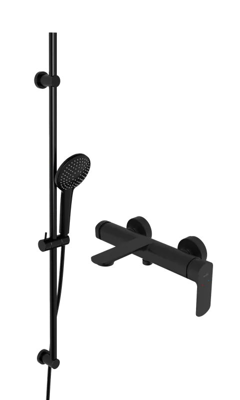 Blaufoss Bodan robinet baignoire thermostatique avec set douchette noir mat