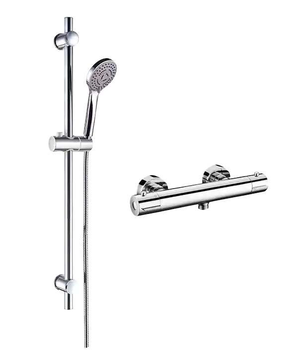Linie Beats colonne de douche de pluie robinet thermostatique chrome brillant