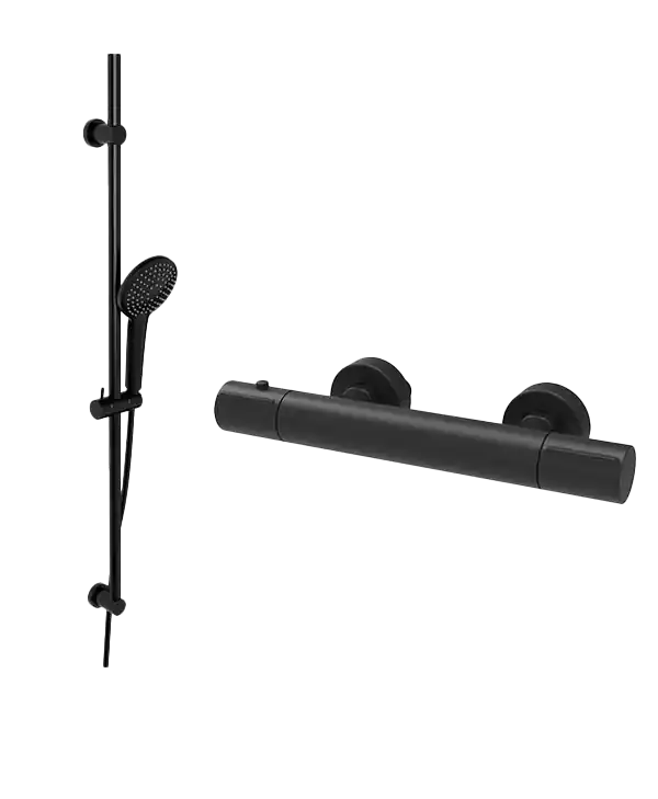 Blaufoss Orion colonne de douche de pluie robinet thermostatique noir mat