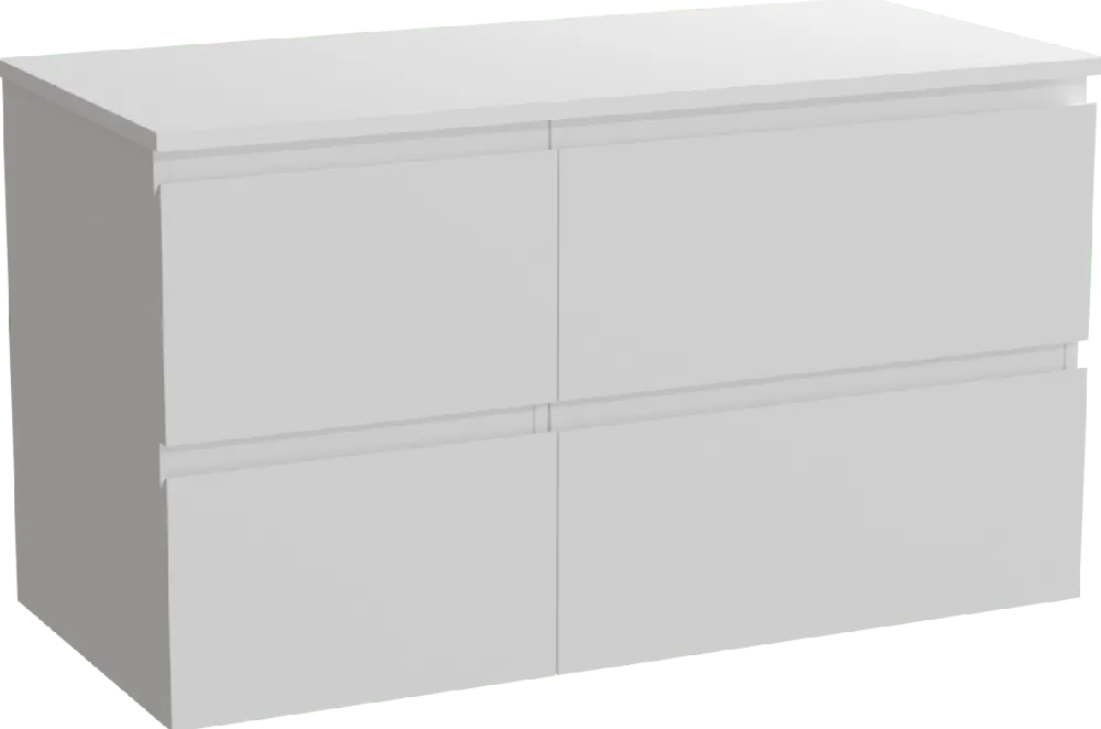 Linie Lado meuble salle de bains suspendu 100 x 46 cm blanc mat avec Lado tablette simple ou double en marbre composite blanc mat