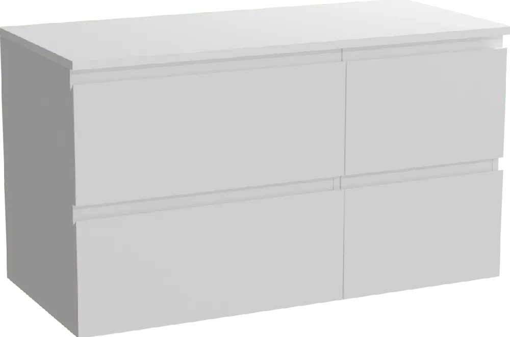 Linie Lado meuble salle de bains suspendu 100 x 46 cm blanc mat avec Lado tablette simple ou double en marbre composite blanc mat