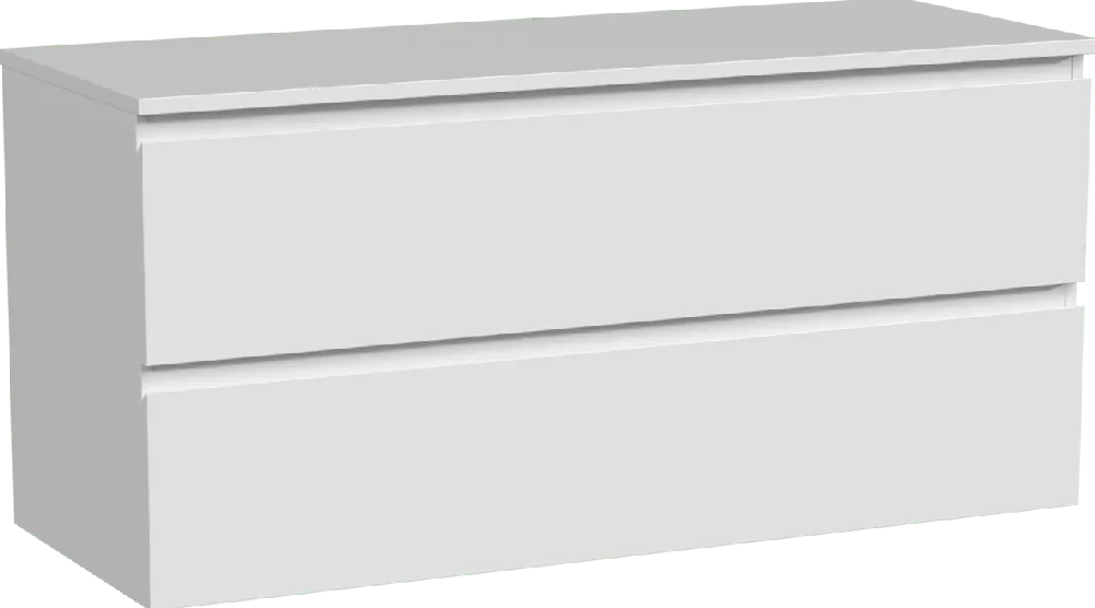 Linie Lado meuble salle de bains suspendu 120 x 46 cm blanc brillant avec Lado tablette double en marbre composite blanc mat