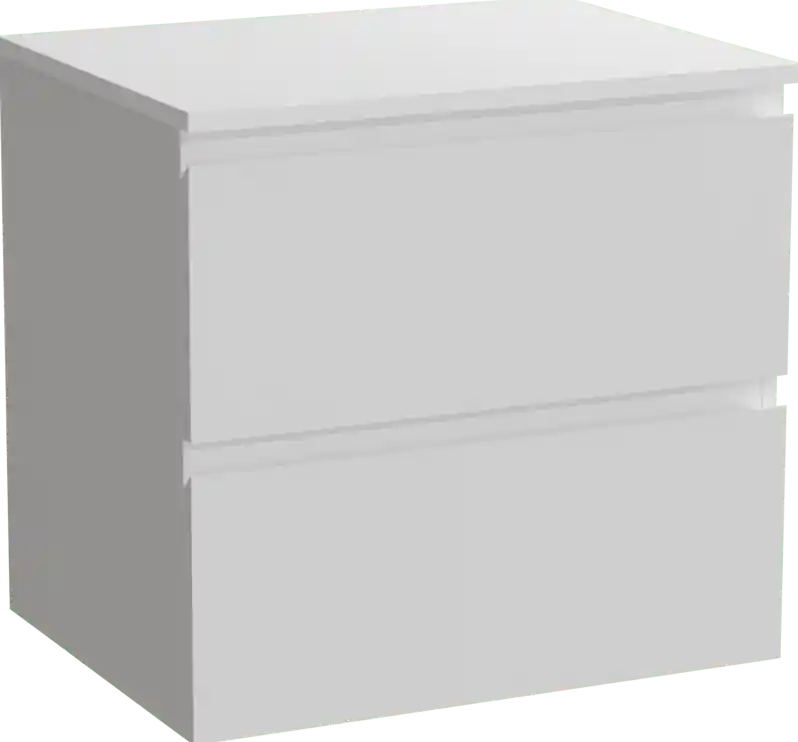 Linie Lado meuble salle de bains suspendu 60 x 46 cm blanc brillant avec Lado tablette simple en marbre composite blanc mat