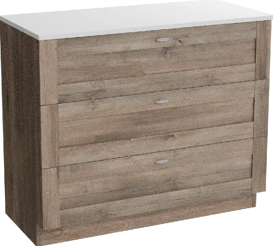 Linie Classo meuble salle de bains à poser 100 x 46 cm chêne gris avec Lado tablette simple ou double en marbre composite blanc mat