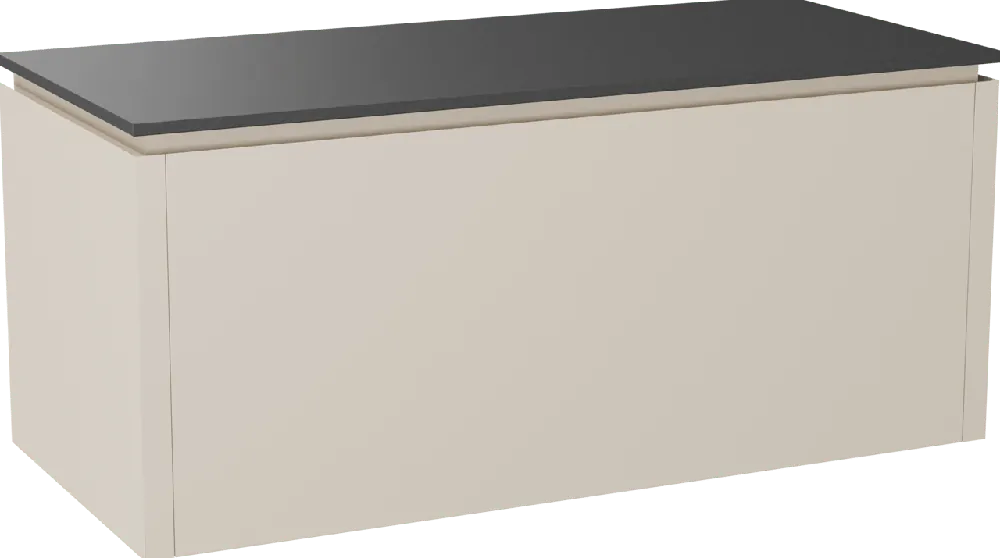 Balmani Eclips meuble salle de bains suspendu 120 x 55 cm Sandbeige avec Stretto tablette simple en Granit noir