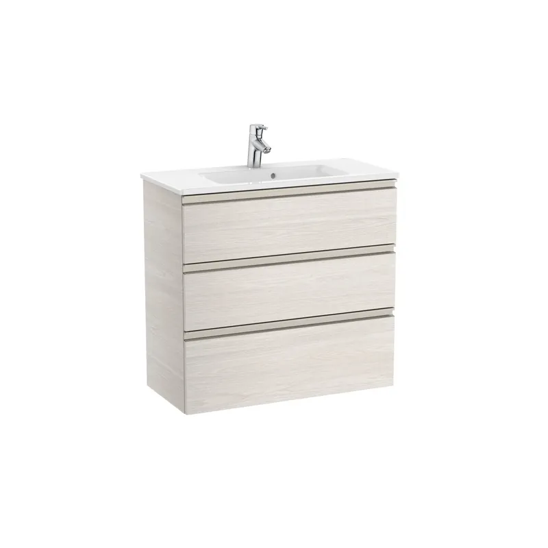 Meuble vasque 3 tiroirs The Gap Unik 80cm Frêne Nordic - ROCA A851499434