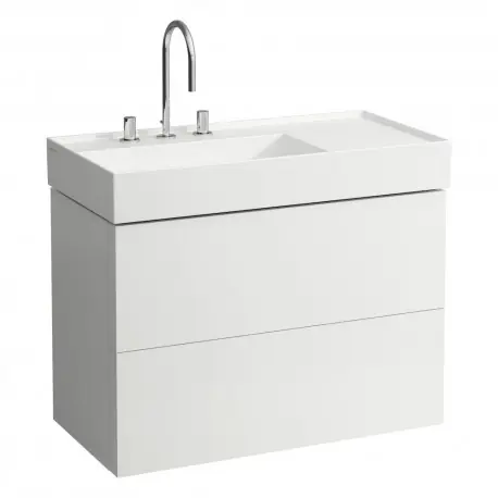 Lavabo mural ou à poser sur meuble, tablette à droite, avec écoulement caché - LAUFEN H8103384001121