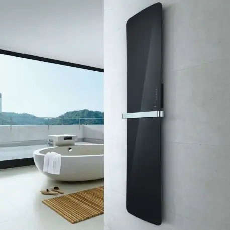 Radiateur seche-serviettes electrique FOLIO GLASS Noir Brillant 650W - TFGB-065-042/F ACOVA
