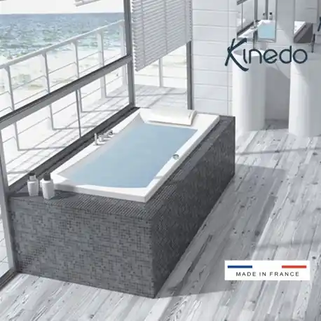Baignoire balnéo Concerto 180x80 cm tête à gauche AIR HOTEL - KINEDO BCON180BGBAH1