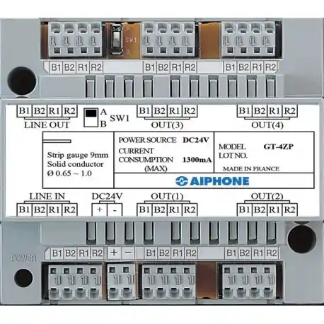 Distributeur d‘étages 4 directions pour alim. ps2420dm pour moniteurs gt wi-fi - AIPHONE GT4ZP