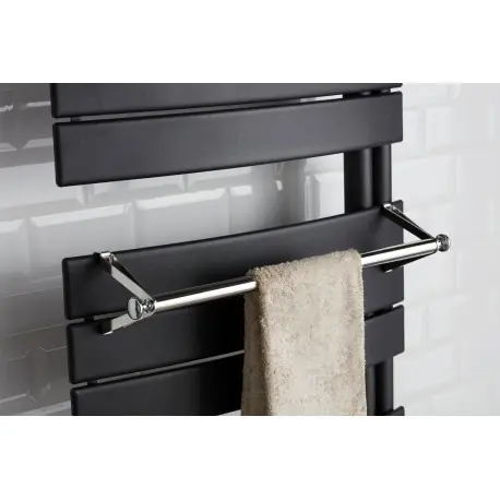 Barre support à embout chrome pour sèche-serviettes lames plates - Atlantic 850224
