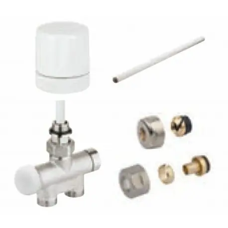 Kit de raccordement pour sèche-serviettes monotube manuelle blanc - Atlantic 850326