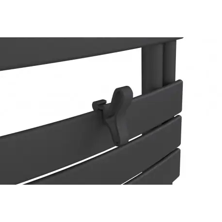 Patère papillon anthracite pour sèche-serviettes lames plates - Atlantic 850216