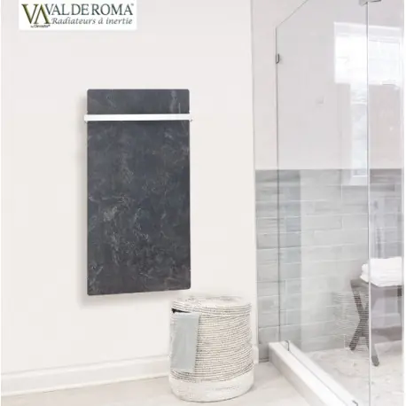 Radiateur à inertie Touch Silicium Natura Noir 800W Vertical - Valderoma NN08VET