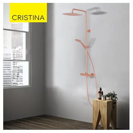 Colonne de douche Thermostatique Or Rose Brossé FOIL - CRISTINA ONDYNA FL48634P