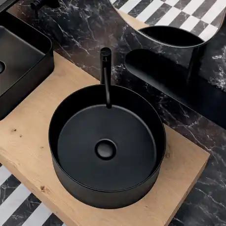 Vasque À Poser Ronde Céramique Noir Mat CIOTOLA - CRISTINA ONDYNA CI40613