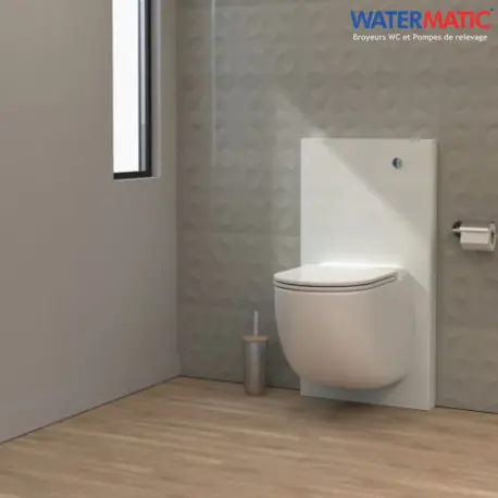 Cuvette suspendue avec broyeur intégré Enduit Blanc - WATERMATIC W40 Silence