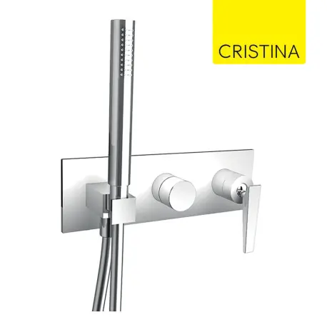 Facade bain douche mitigeur encastré 2 sorties Chromé FRACTAL - CRISTINA ONDYNA FT60251