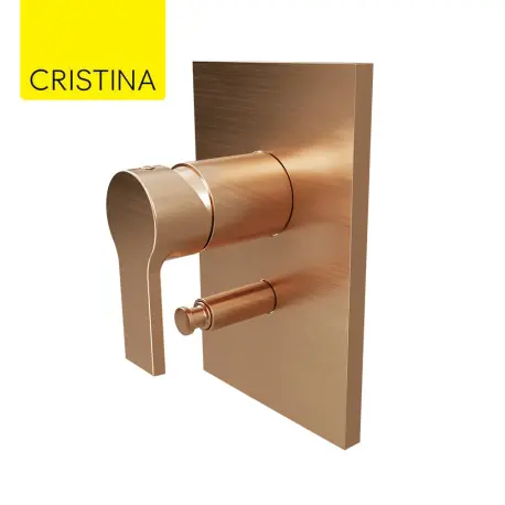 Facade douche mitigeur 2 sorties Or Rose Brossé Omega - CRISTINA ONDYNA OG68934P