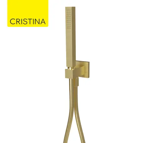 Ensemble applique prise d‘eau et douchette Or Brossé - CRISTINA ONDYNA PD44396P
